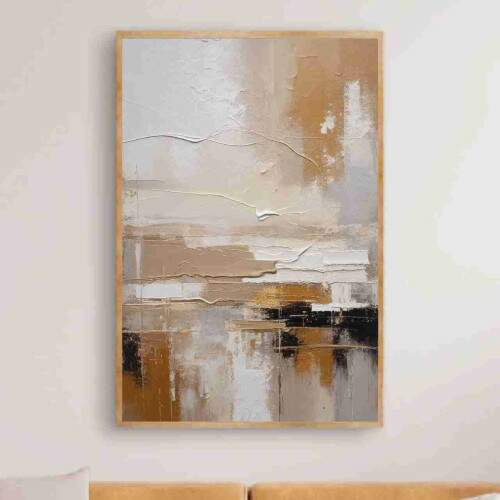 Quadro Abstrato Tons Terrosos Horizontes Texturizados