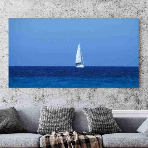 Quadro Veleiro Branco Alto Mar