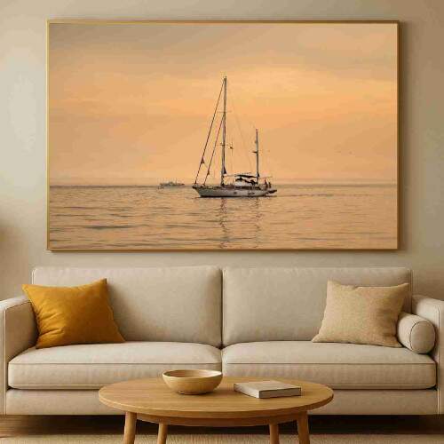 Quadro Barco Veleiro Tons de Spia