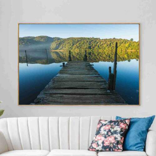 Quadro Lagoa Colinas ao Fundo Pier Antigo