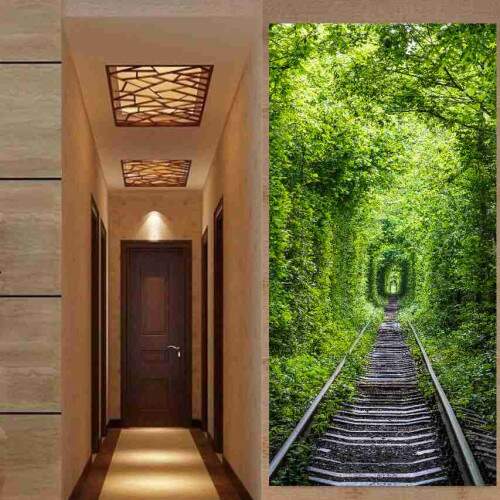 Quadro Tunel Verde Trilhos de Trem