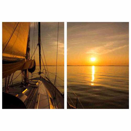 Quadro Convs Barco Por do Sol