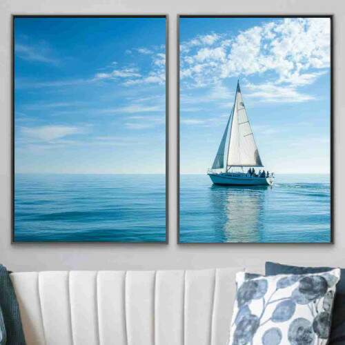 Quadro Barco a Vela Mar Calmo Decorativo