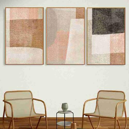 Quadro Abstrato Pontilhado Tons Terrosos