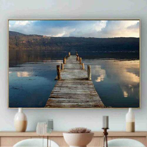 Quadro Pier Antigo Lago Na Montanha