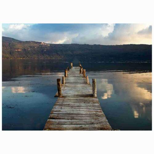 Quadro Pier Antigo Lago Na Montanha
