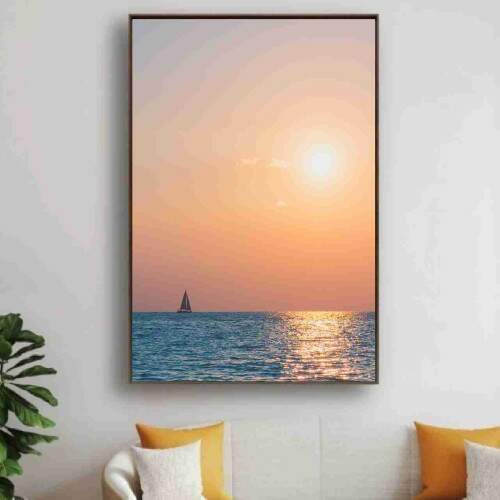 Quadro Barco a Vela Entardecer no Mar