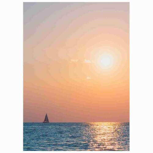 Quadro Barco a Vela Entardecer no Mar