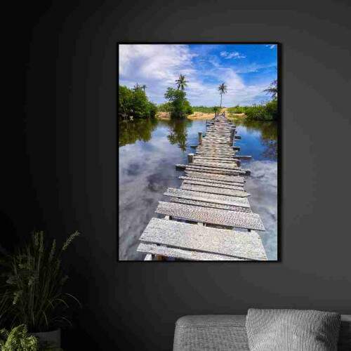 Quadro Ponte Velha Sobre Rio Calmo