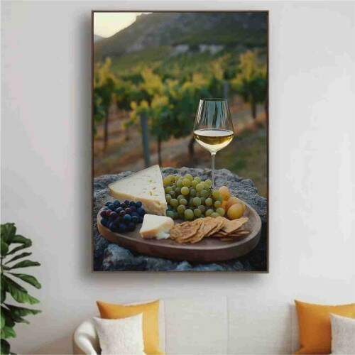 Quadro Vinho Branco e Sabores do Vinhedo