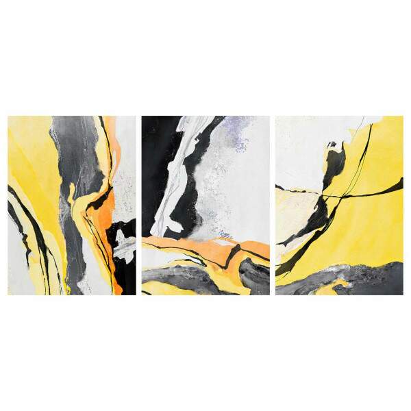Quadro Abstrato Marmore Tons de Amarelo