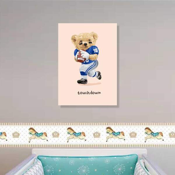 Quadro Urso Jogando Futebol Americano