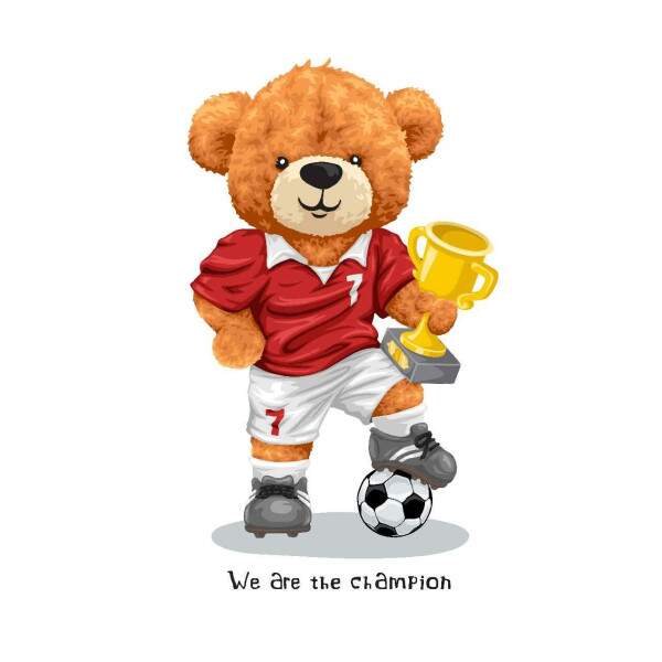Quadro Ursinho Campeo de Futebol
