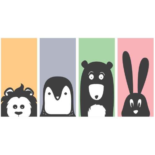 Quadros infantis com Animais Estilizados