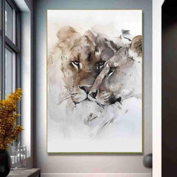 Quadro Leo Casal Olhares Expressivos Arte Moderna