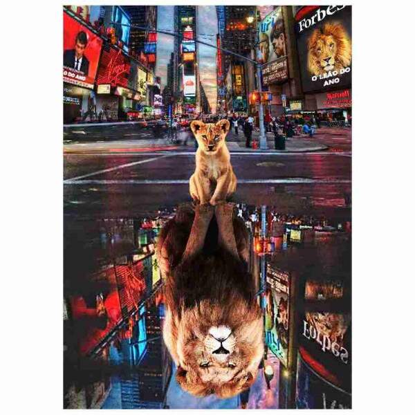 Quadro Leo Reflexo na gua Times Square