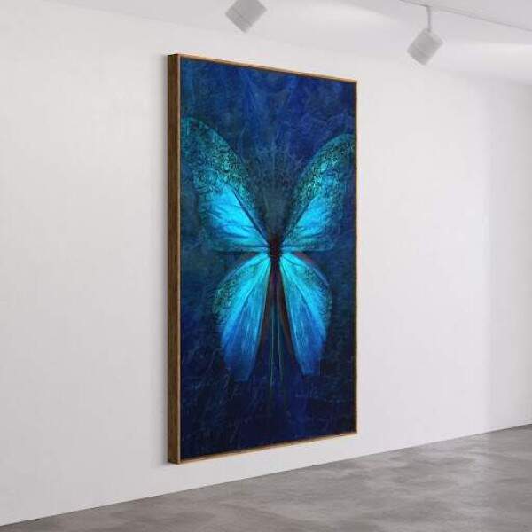 Quadro Borboleta Azul Majestosa