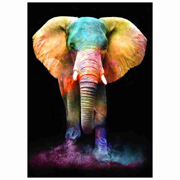 Quadro Elefante Colorido Decorativo