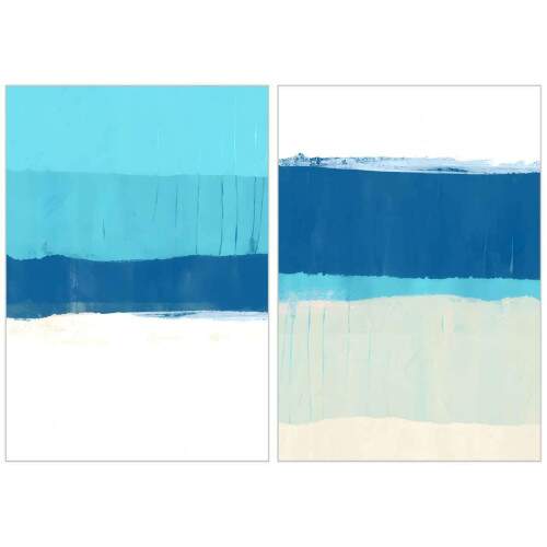 Quadro Abstrato Azul em Tons de Oceano