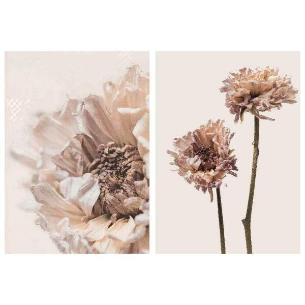 Quadro Flores Secas em Tons Pastel