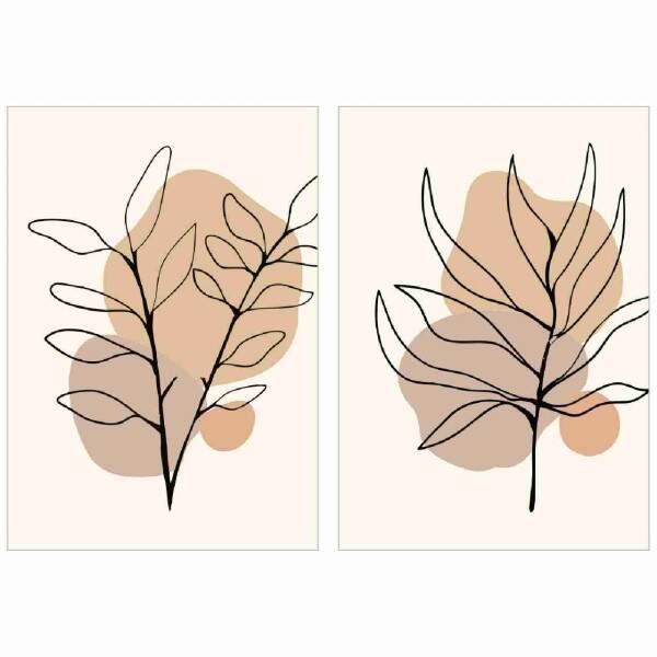 Quadros Escandinavo Folhas Minimalistas
