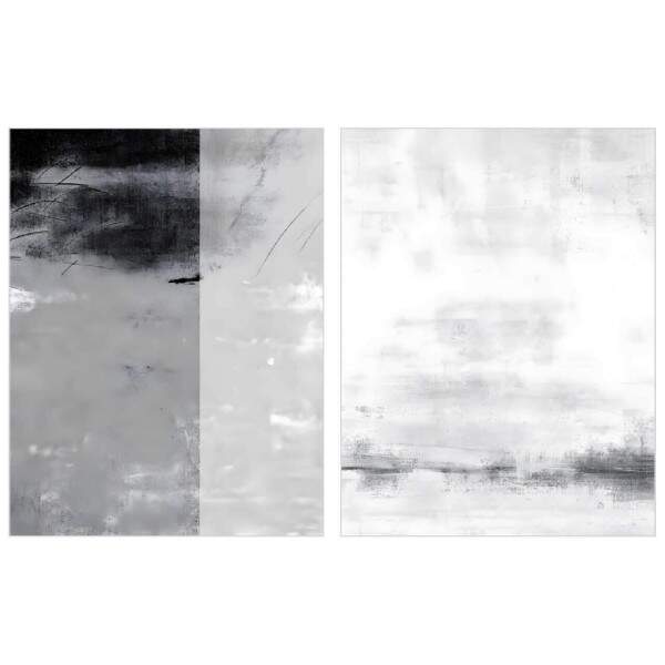 Quadros Abstratos em Preto e Branco Textura Moderna