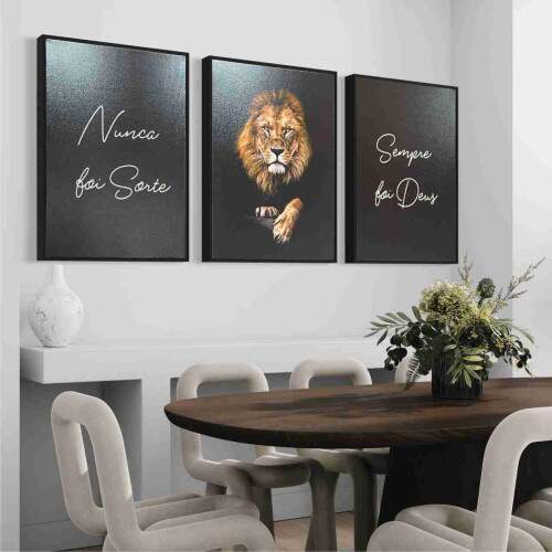 Quadro Leo Nunca foi Sorte Sempre foi Deus
