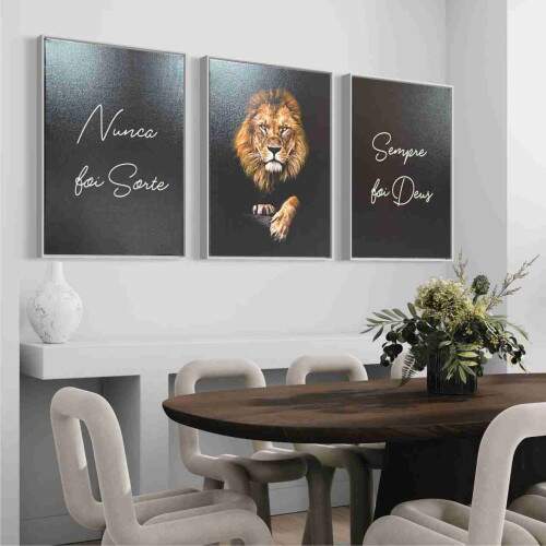 Quadro Leo Nunca foi Sorte Sempre foi Deus