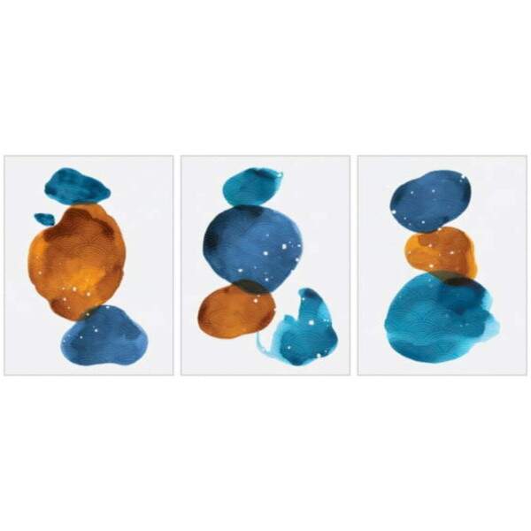 Quadro Abstratos Tons de Azul e mbar