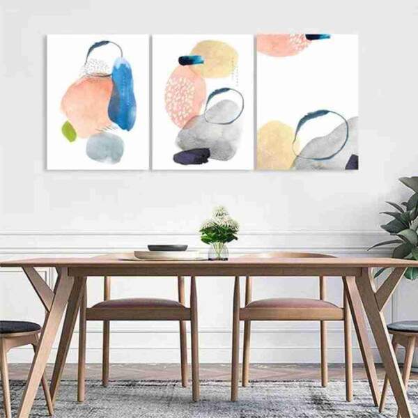 Quadro Abstrato Paleta Pastel Suave Arte Moderna