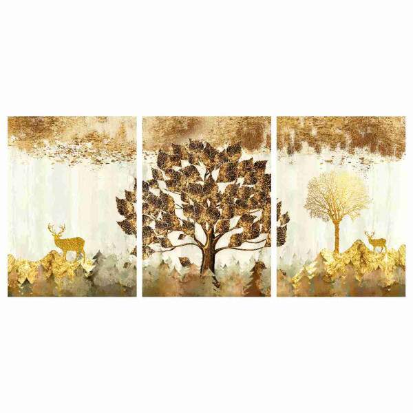 Quadro rvores com Folhas de Ouro