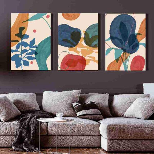 Quadro Abstrata com Florais em Aquarela