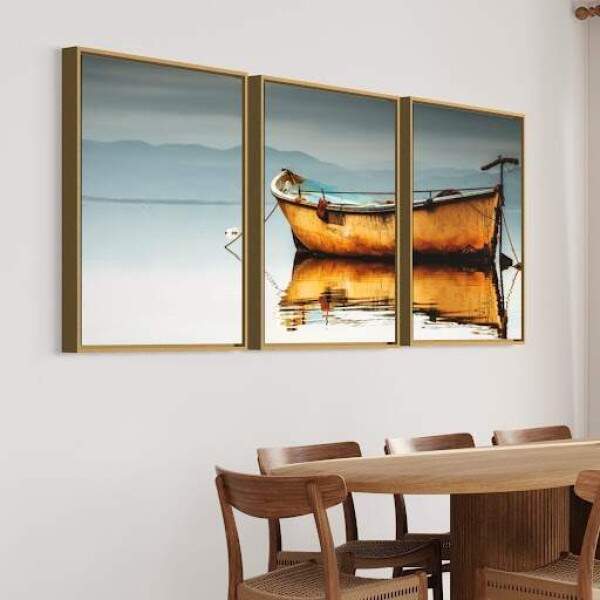 Quadro Barco Sereno Tranquilo em guas Calmas