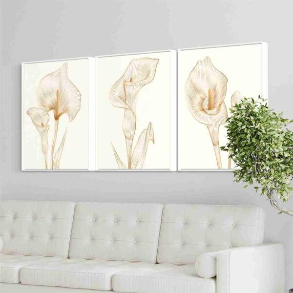 Quadro Flores Copo de Leite Decorativo