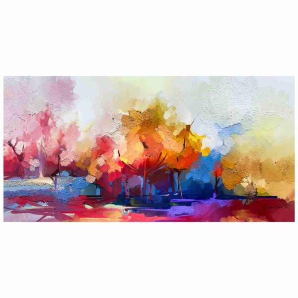 Quadro Abstrato Paisagem Outonal Aquarela