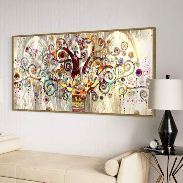 Quadro rvore da Vida com Formas Abstratas e Colorida