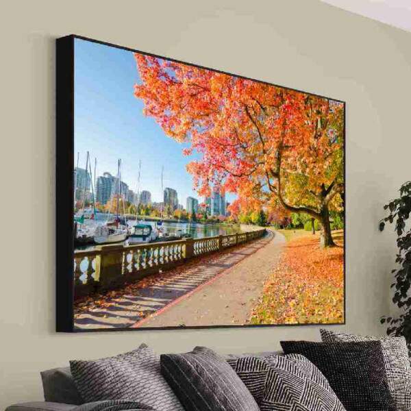 Quadro rvore Paisagem Outonal em Beira do Lago
