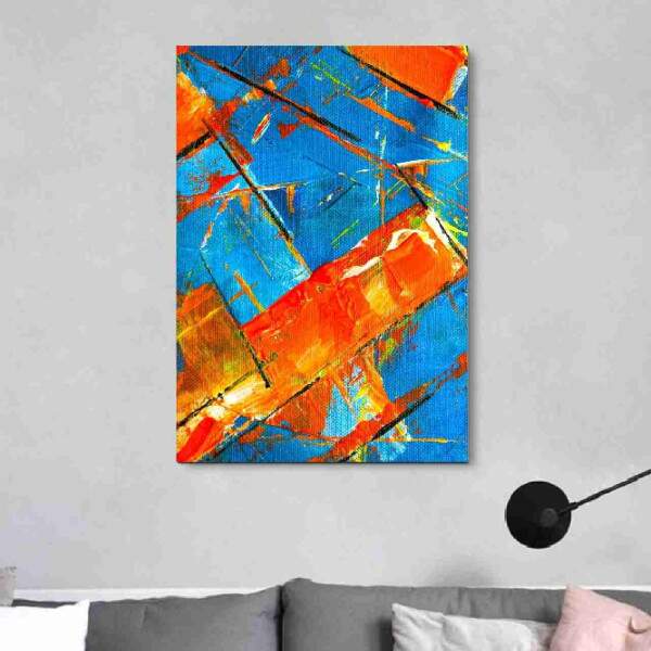 Quadro Abstrato Dinamismo em Cores Vibrantes e Energia