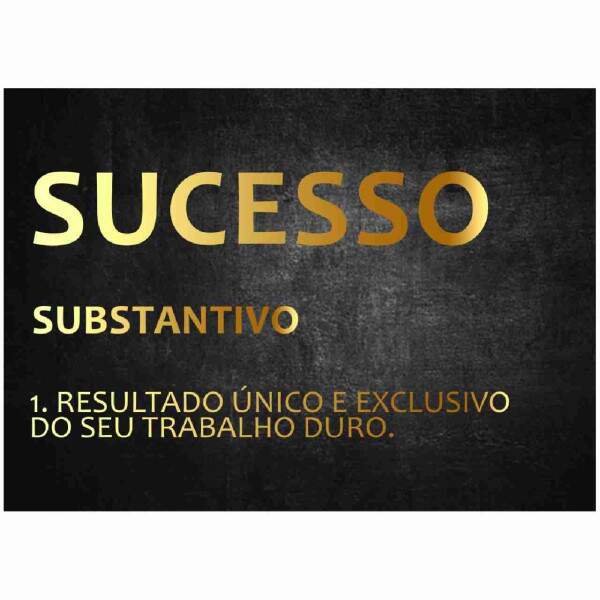 Quadro Definio de Sucesso com Letras Douradas