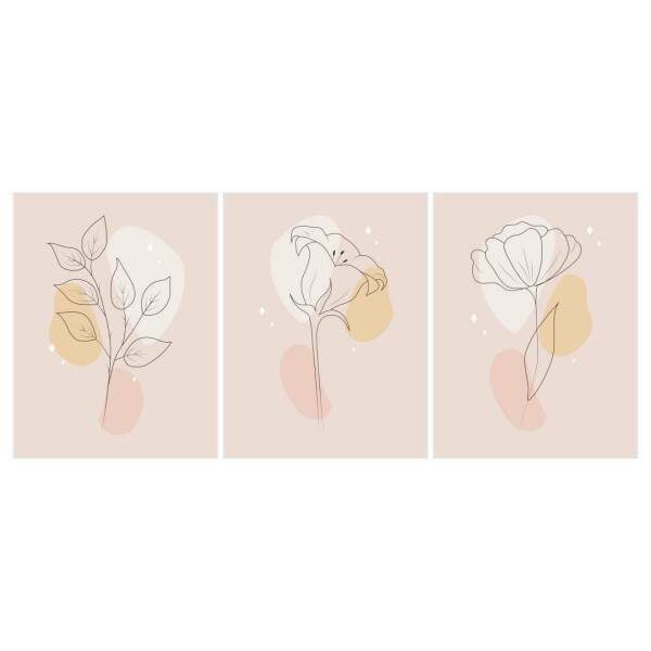 Quadros Folhagem com Fundo em Tons Pasteis