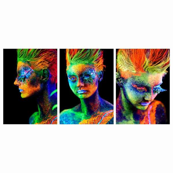 Quadro Retrato Feminino em Cores Neon