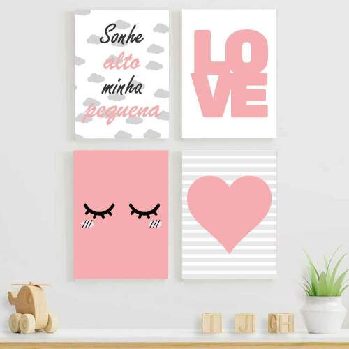 Quadro Infantil Sonhe Alto Minha Pequena