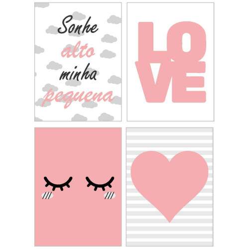 Quadro Infantil Sonhe Alto Minha Pequena