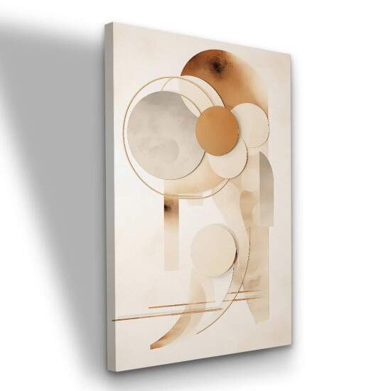 Quadro Grande Formas Abstratas Tons Neutros Decorao de Luxo