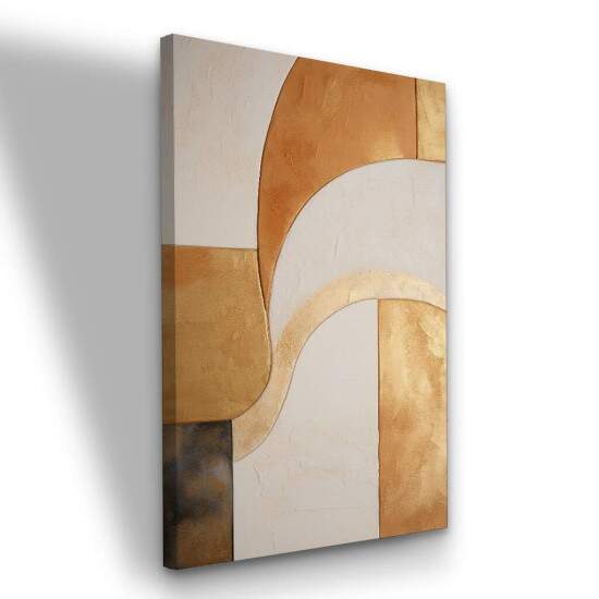 Quadro Abstrato Geomtrico Tons Terracota Moderno - Para Escritorio