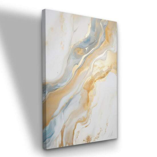 Quadro Moderno Abstrato Grande Tons Claros e Dourado