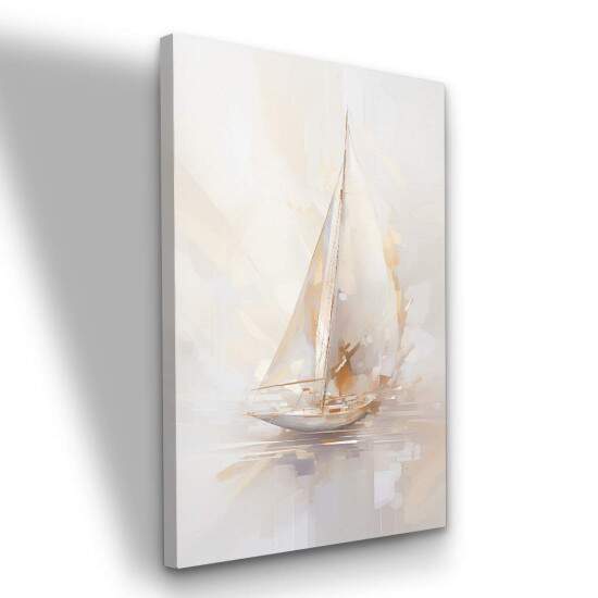 Quadro Veleiro Abstrato Tons Claros Luxo