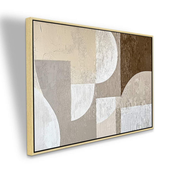 Quadro Equilbrio Abstrato em Tons Neutros Minimalista