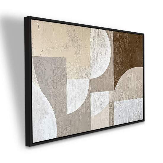 Quadro Equilbrio Abstrato em Tons Neutros Minimalista