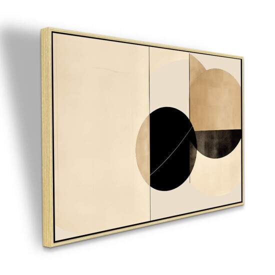 Quadro Harmonia Geomtrica em Tons Neutros Pasteis